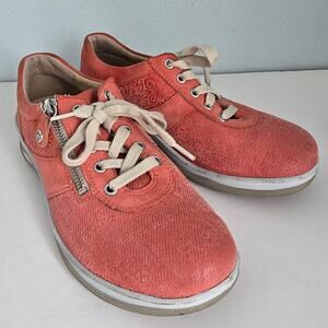 Fidelio Mitzy Hallux Haley Sneaker Women's 6 Coral Leather Comfort Casual Walk